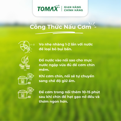 Combo 2 túi 5kg gạo Đài Thơm tơi xốp, dẻo cơm, thơm dịu - TOMAX