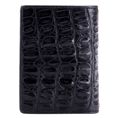 HJ2256 - Bóp nam Huy Hoàng da cá sấu kiểu đứng gai lưng màu đen