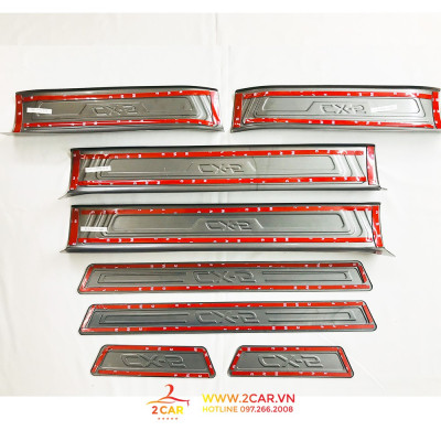 Ốp bậc cửa, Nẹp bước chân CARBON Xe Mazda CX5, CX-5 2018 2019 2020 2021 2022 Vân cacbon cao cấp