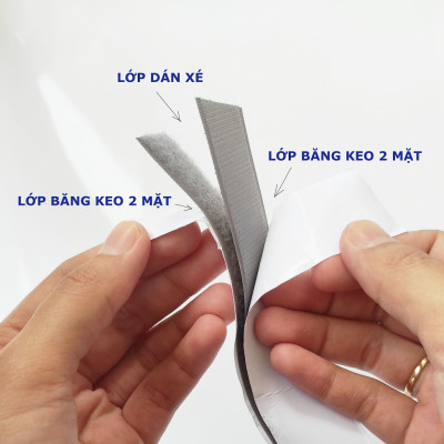 Miếng dán xé có keo bản 2.5cm, velcro tape/ khóa nhám (1 set)