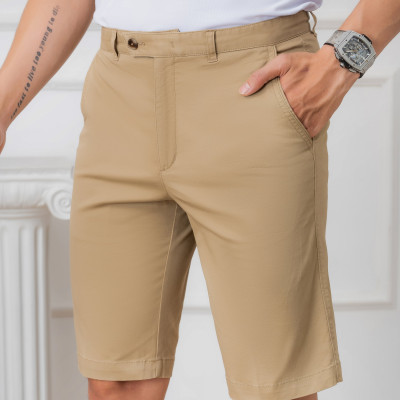 Quần short nam ALIGRO chất liệu kaki màu be dáng basic trẻ trung năng động ALGQS1074
