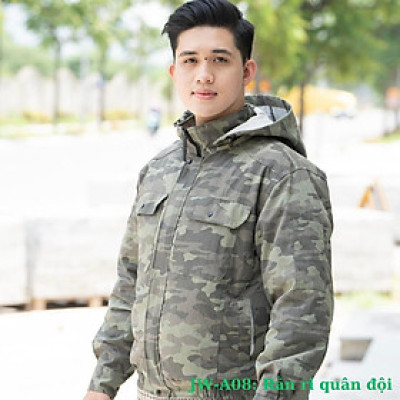 Áo điều hòa Nhật Bản JW 21V năm 2023, chất vải Kaki Pangrim Hàn Quốc, pin dung lượng lớn 25000mAh, quạt không chổi than tốc độ cao cánh có thể tháo rời 