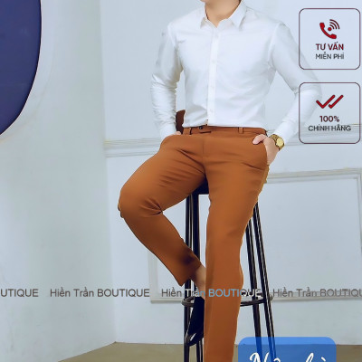 Quần âu nam công sở Hiền Trần BOUTIQUE, quần tây nam kiểu dáng Hàn Quốc, vải mềm chống nhăn phong cách lịch lãm