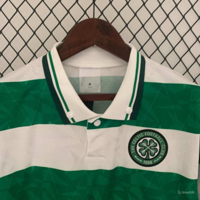 Áo Bóng Đá Retro Celtic 1990 - Sân Nhà bản cao cấp vải Cotton Polyester