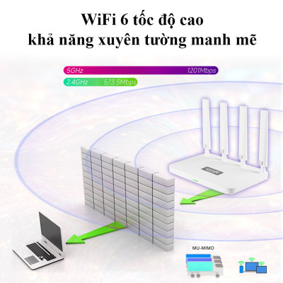 Bộ phát wifi6 tốc độ cao WR1800K, router wifi6 băng tần kép mesh tốc độ cao lên đến AX1800 Mbps khả năng xuyên mạnh mẽ - Hàng chính hãng/ Hàng nhập khẩu