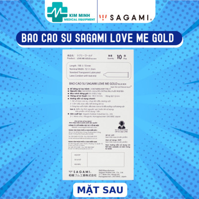 Bao cao su Sagami LoveMe Gold, siêu mỏng, truyền nhiệt nhanh, cảm giác thật - Hộp 10 chiếc