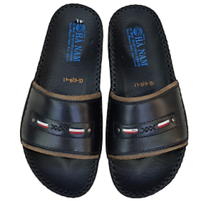 Dép Nam Quai Ngang HÀ NAM Da Bò Thật Cao Cấp DNA2087