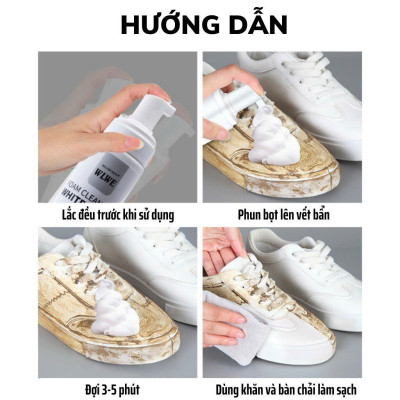 Xịt Bọt Tuyết Vệ Sinh Giày Thể Thao, Khử Mùi & Làm Trắng Giày NAM NỮ (XGRT1) - HÀNG CHÍNH HÃNG MINIIN