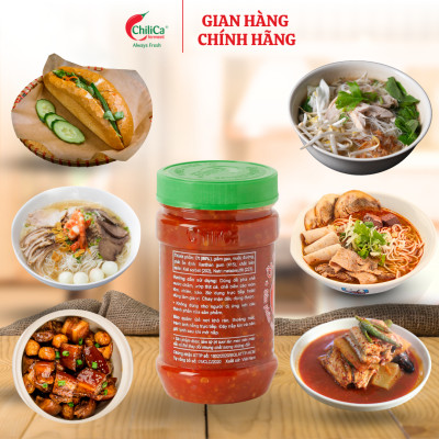 Combo 3 sản phẩm của Chilica gồm:  Tương Ớt Chilica 255g; Ớt Bằm Chilica 212g; Ớt Bằm Chilica Có Tỏi 212g  