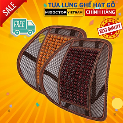 Miếng Tựa Lưng Ghế Hạt Gỗ - Miếng Tựa Lưng Ghế Ô Tô, Xe Hơi - Hàng Chính Hãng miDoctor - Màu Gỗ Ngẫu Nhiên