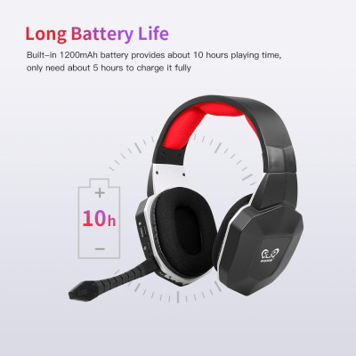 Tai nghe chơi game không dây HW-N9U 2.4G  âm thanh vòm ảo 7.1 với micrô có thể tháo rời