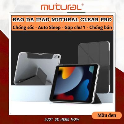 Case/ Ốp/Bao da IPAD hiệu Mutural Clear Pro Cho IPAD Gen 11 A16 2025 / Gen 10 10.9 inch 2022 - Lưng PC trong suốt , viền TPU, Có Khay Đựng Bút, Bao Da Thông Minh, tự động tắt mở màn hình - Hàng nhập khẩu