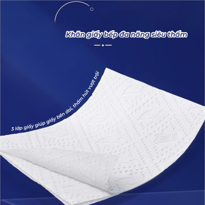 [MUA 1 LỐC TẶNG 1 GÓI KHĂN ƯỚT + 1 GIÁ ĐỠ] Khăn Giấy Bếp Rút Đa Năng Tempo Bền Dai Thương Hiệu Đức