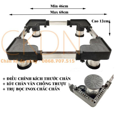 Chân đế máy giặt-Kệ máy giặt-Đế máy giặt trụ inox cao cấp (Combo 2 sản phẩm)