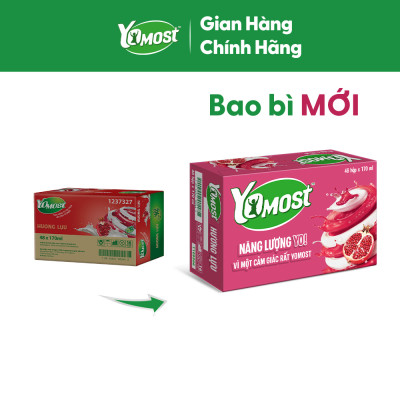 Thùng 48 Hộp Sữa Chua Lên Men Tự Nhiên Yomost Trái Lựu (170ml/Hộp)