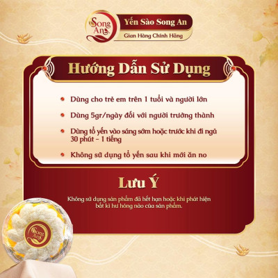 Tổ yến nguyên chất tinh chế đặc biệt Song An Food 100gr