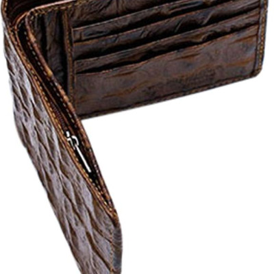 Bộ Ví & Thắt Lưng Nam Vân Cá Sấu Huy Hoàng HT2118-HT4118 (23 x 11,5 cm) - Nâu