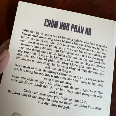 CHÙM NHO PHẪN NỘ – John Steinbeck – Phạm Thủy Ba dịch - Bách Việt – NXB Văn Học