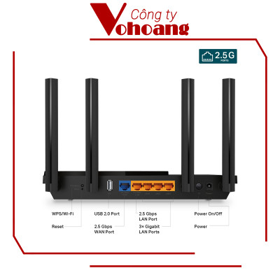 Router Wi-Fi 6 TP-Link Archer AX55 PRO Tốc Độ Cao AX3000 Multi-Gigabit với hai cổng 2.5G - Hàng chính hãng