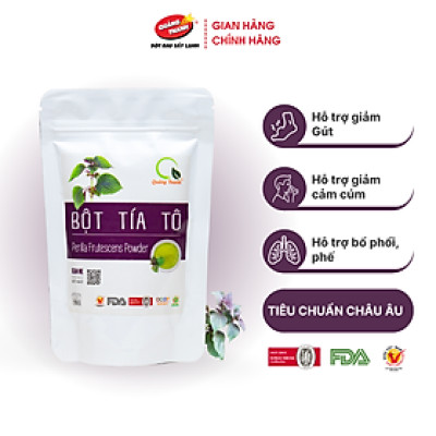 [CHÍNH HÃNG] Bột Tía Tô Quảng Thanh 100% Nguyên Chất Sấy Lạnh - Bổ phổi phế, đẹp da, hỗ trợ bệnh Gout - Gói 100 gr