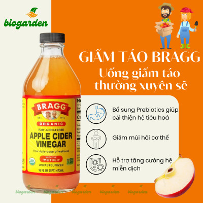 Giấm Táo Hữu Cơ Bragg Nhập Khẩu Chính Hãng Từ Mỹ