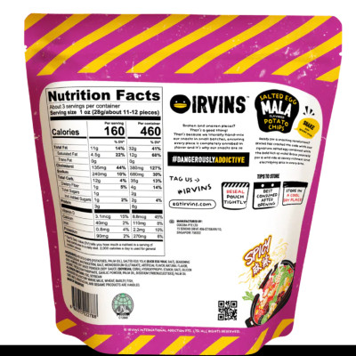 Khoai tây trứng muối vị ớt Mala 80g IRVINS