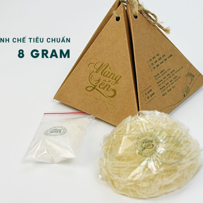 TỔ YẾN TINH CHẾ TIÊU CHUẨN 8 GRAM| YẾN SÀO NÀNG YẾN | Được khai thác tại các nhà yến lâu năm ven biển | Làm sạch bằng thủ công | Không tẩy trắng | Không tẩm đường hay muối | Khô tuyệt đối | Độ nở nhiều | Sợi yến dai giòn | Không bị tan khi chưng.