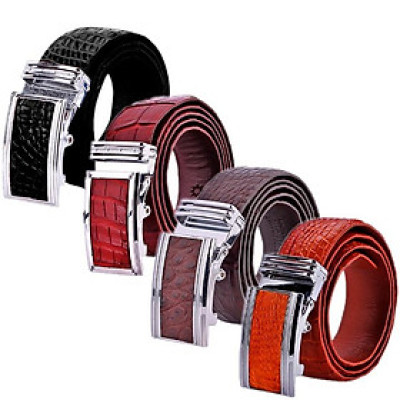 HC4748-49-50-51 - Thắt lưng nam da cá sấu Huy Hoàng nguyên con bụng 4P màu đen, nâu đỏ, nâu đất, vàng bò