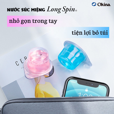 Nước súc miệng bỏ túi OKINA dòng LONG SPIN ZERO Nhật Bản hương Cam Quýt Bạc Hà không cồn – Hộp 42 hũ x 14ml
