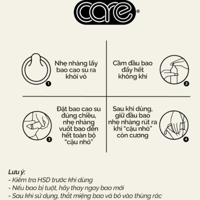 Gel bôi trơn CARE dạng gói gốc nước lâu khô, an toàn, cho cảm giác siêu trơn, hương dịu nhẹ hộp 5 chiếc