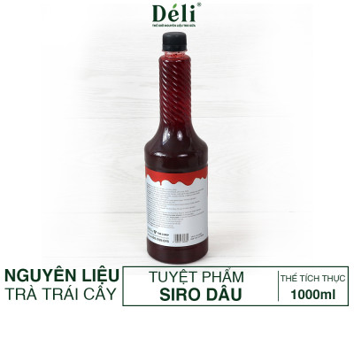 Siro dâu Déli - 1 lít - đậm đặc, chuyên dùng pha chế trà trái cây, soda