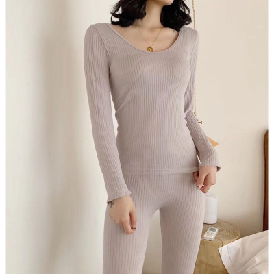 Bộ quần áo mặc nhà nữ mùa đông vải len tăm mềm mại tôn dáng sexy