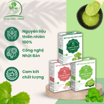 Nông Xanh Garden Combo 3 Hộp Bột Rau Má Thủy Canh Nguyên Chất + Đậu Xanh Cốt Dừa + Hạt Sen Hộp 15 gói hòa tan uống liền, dễ uống, thanh nhiệt, làm đẹp da