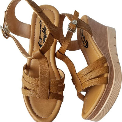 Giày Sandal Nữ Đế Xuồng BIGGBEN Da Bò Thật SDX17