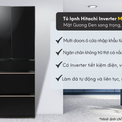 Tủ lạnh Hitachi Inverter 617 lít R-HW620RV XK - HÀNG CHÍNH HÃNG - CHỈ GIAO HCM