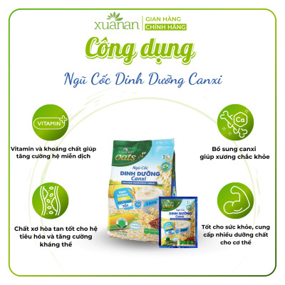 Combo 11 Túi Ngũ Cốc Dinh Dưỡng Canxi Xuân An [ít đường] 400G {25g*16 gói}