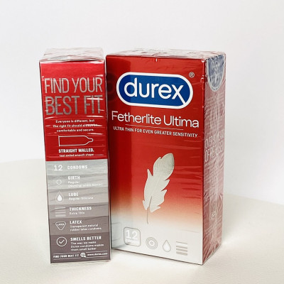 Bao Cao Su Siêu Mỏng Durex Fetherlite Ultima (12s) - Size 52mm - Ôm Sát - Nhập Khẩu Thái Lan