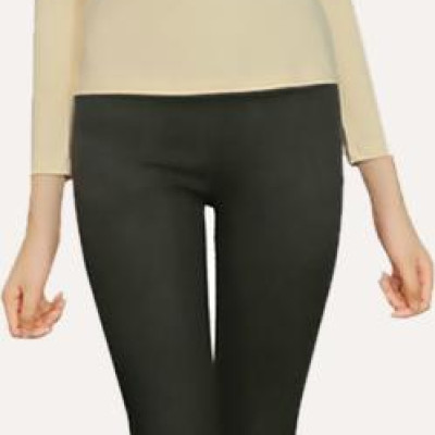 Quần Legging Nữ Vicci Cạp Cao 10P - Đen