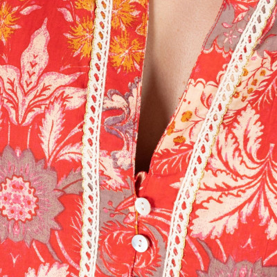 Đầm Boho Đỏ Cotton Isla Bonita