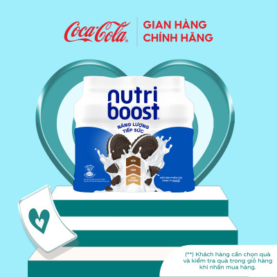 Lốc  6 Chai Thực phẩm bổ sung Nước uống sữa trái cây Nutriboost hương bánh quy kem 297ml/Chai Coca-Cola Official Store_TK