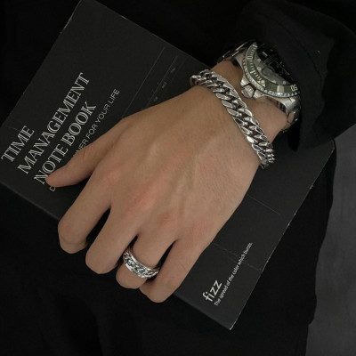 Lắc tay nam lặc đôi titan cao cấp khóa bộ inox thép không gỉ trangsucpt cỡ 10mm mạ vàng PTLTNA16