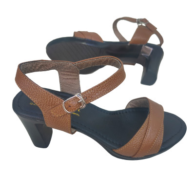 Giày Sandal Nữ Cao Gót HA NAM Da Bò Thật Cao Cấp 7cm DNU2129
