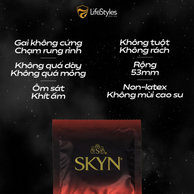 Combo Mượt Bần Bật - Bao cao su Lifestyles Skyn Intense Nonlatex 10 bao + 1 Bao cao su LifeStyles Zero 3 bao