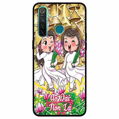 Ốp lưng in cho Realme 5 Pro Mẫu Đôi Bạn Áo Dài