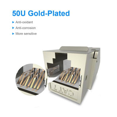 VENTION CAT7 Network Cable Coupler 10Gigabit RJ45 Coupler Cat7 LAN Connector Gold-plated Ethernet Modular