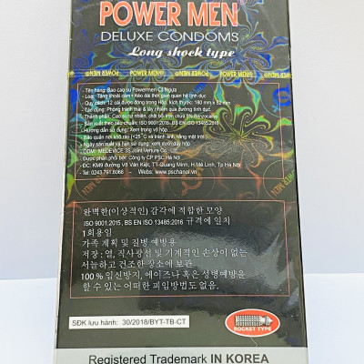 Bao Cao Su Cá Ngựa Đen Kéo Dài Thời Gian Power Men Long Shock Type - Chính Hãng 100% - Che Tên Sản Phẩm