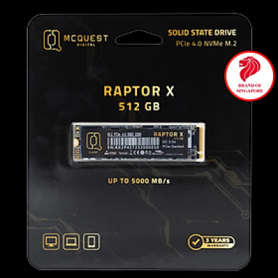 Ổ Cứng gắn trong SSD QUEST RAPTOR X 256GB  / 512GB  / 1TB 2.5 M.2 NVME 4.0 PCIe Hàng Chính Hãng