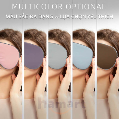 Bịt Mắt Ngủ Lụa Mềm 2 Mặt Ấm Và Mát Mặt Nạ Che Mắt Ngủ Vải Lưới Thoáng Khí Cao Cấp