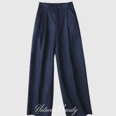 Quần dài nữ suông chất liệu linen mát mẻ , quần có khóa trước và chun sau dễ mặc và dễ phối đồ QD07