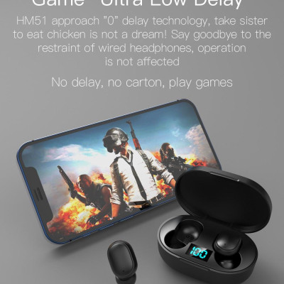 CINCATDY Tai Nghe Bluetooth V5.0 Earbuds Gaming Headphone True Wireless Headset E6S - Hàng Chính Hãng